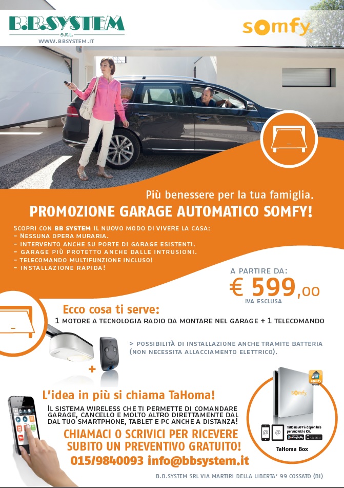 Somfy motorizzazione garage DEXXO